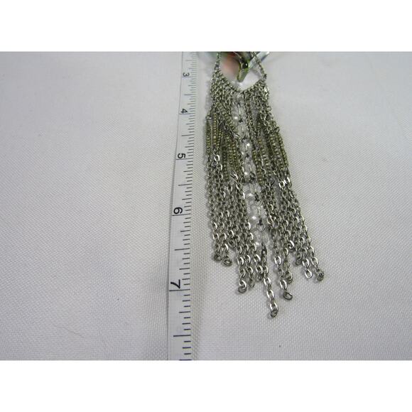 Multi Color Tear Drop Twisted Glass Tassel Pendant VTG 7.5" Sparkle Retro Artsy - Picture 5 of 7